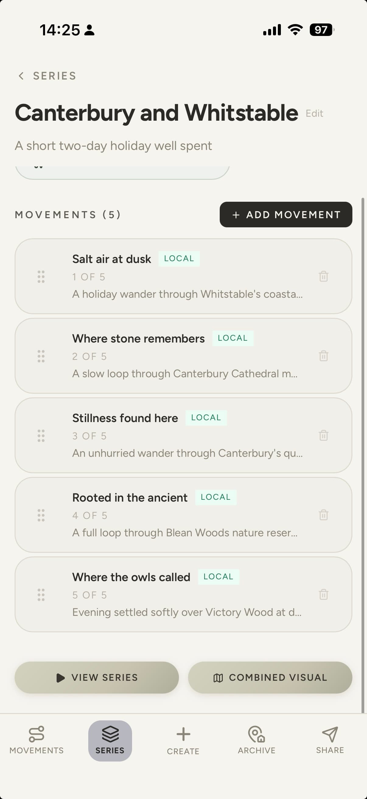 Bring related movements together in Paths