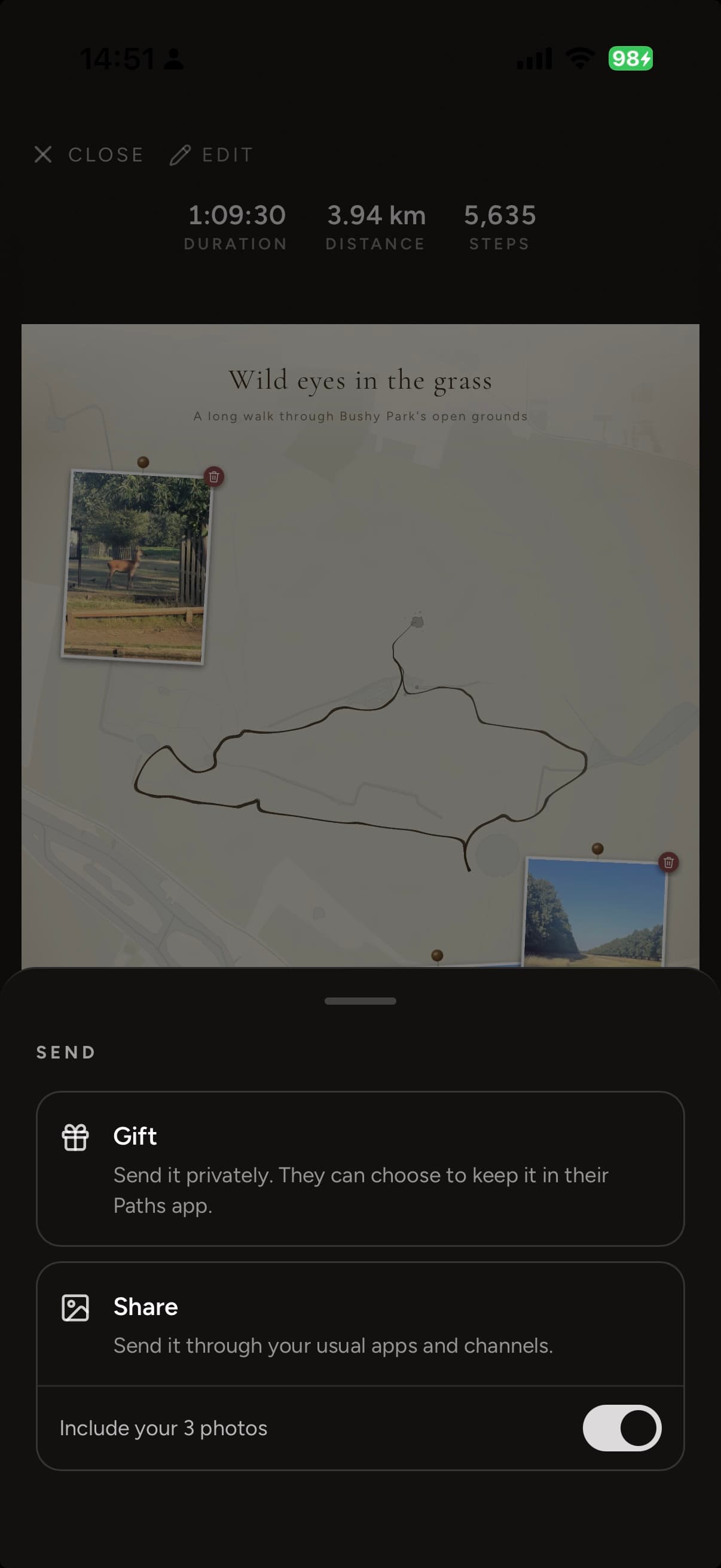 Gift or share in Paths